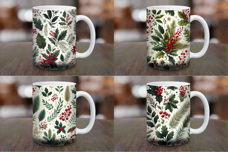 Mug Wrap Sublimation - christmas foliage