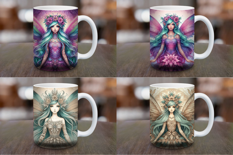 Mug Wrap Sublimation - beautiful fairy