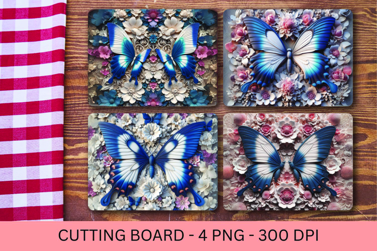 kitchen cutting board - 3d floral butterfly