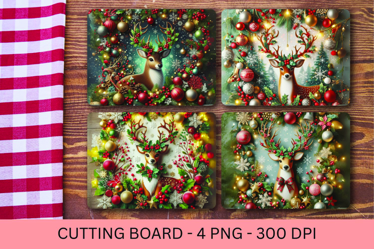 kitchen cutting board - christmas 3d reindeer