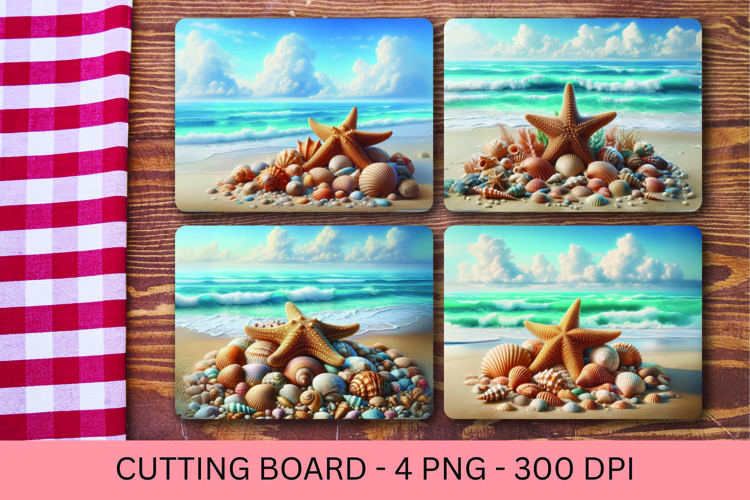 kitchen cutting board - beach sea star