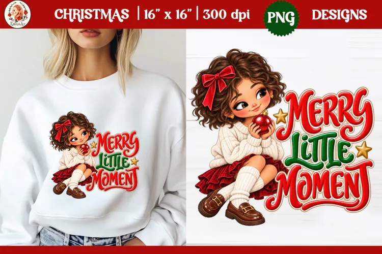 Christmas PNG Sublimation | Cute Christmas girl PNG