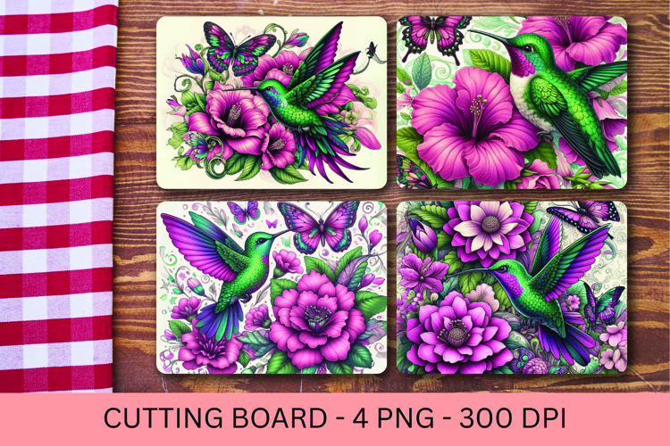 kitchen cutting board - floral calibri with flowers