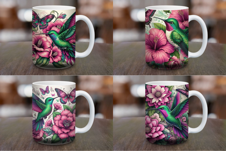 Mug Wrap Sublimation - floral calibri