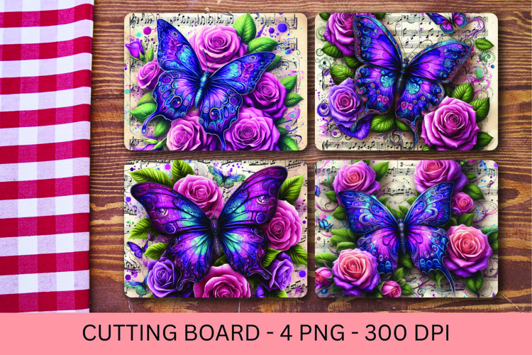 kitchen cutting board - floral butterfly