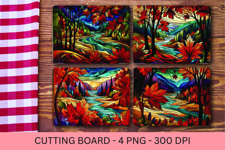kitchen cutting board - fall river leaves
