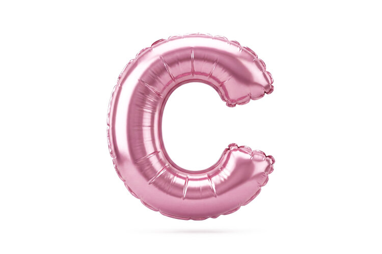 Pink Metallic Letter C Foil Balloon Party Decoration example image 1
