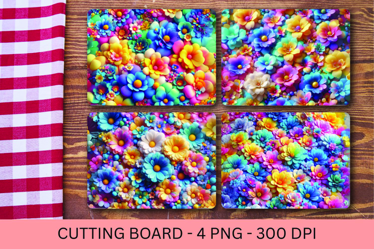 kitchen cutting board - 3d sunflowers pattern
