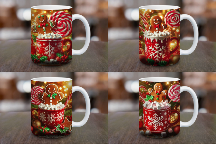 Mug Wrap Sublimation - gingerbread man christmas