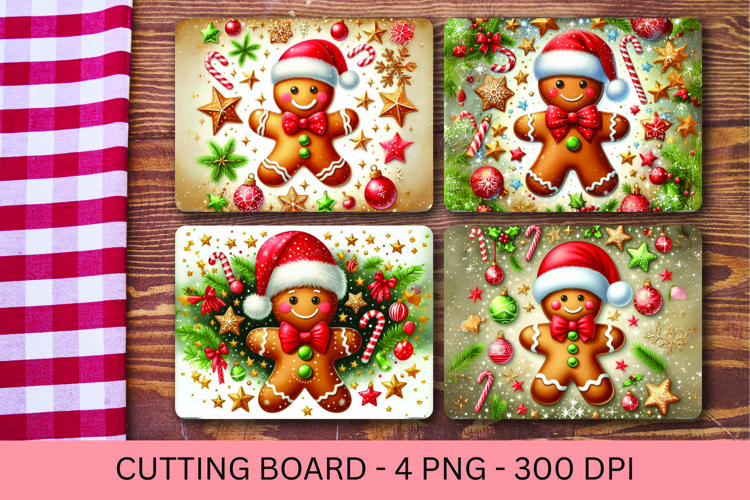 kitchen cutting board - christmas gingerbread man