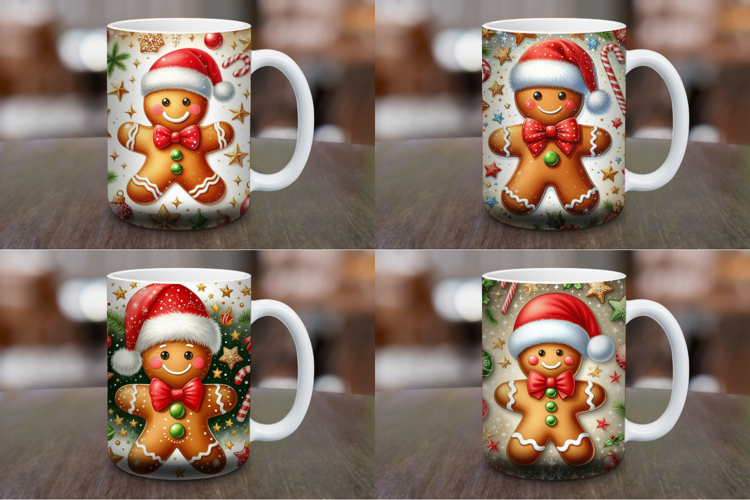 Mug Wrap Sublimation - christmas gingerbread man