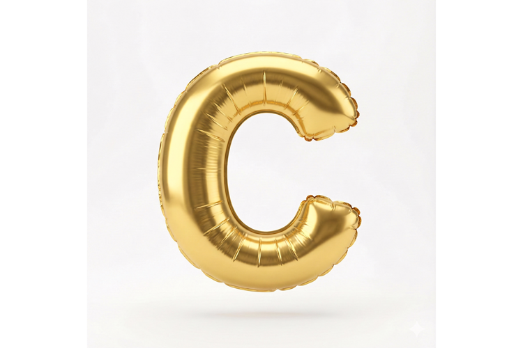 Golden Metallic Letter C Foil Balloon Party Decoration