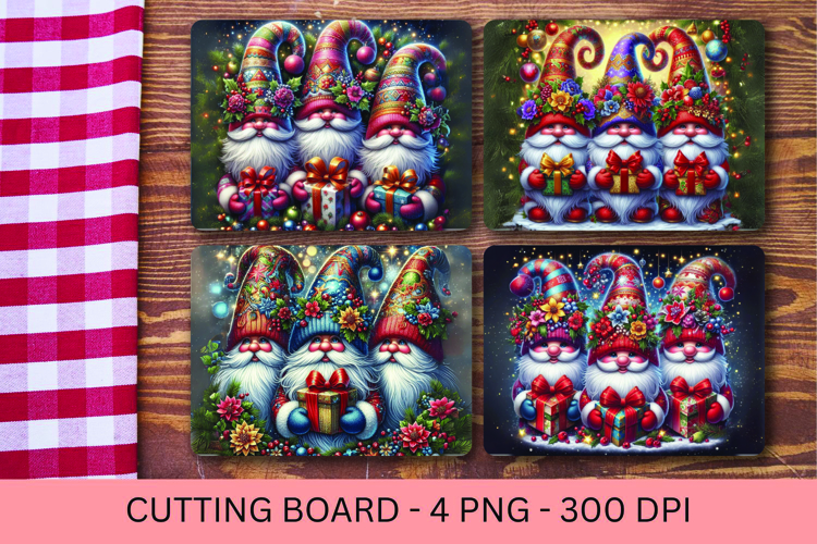 kitchen cutting board - gnome santa claus
