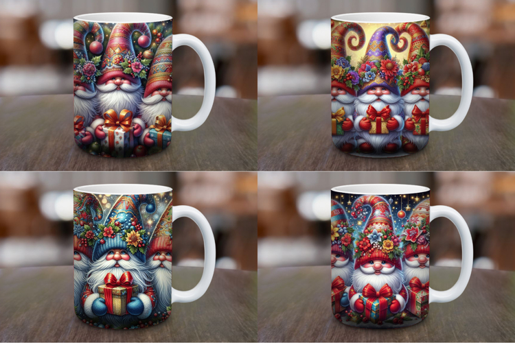 Mug Wrap Sublimation - christmas gnome santa claus