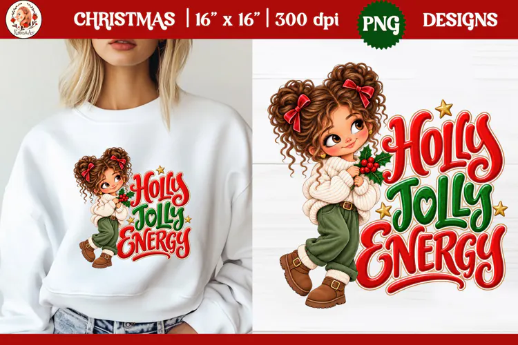 Christmas PNG Sublimation | Cute Christmas girl PNG