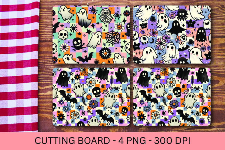 kitchen cutting board - ghost pattern halloween