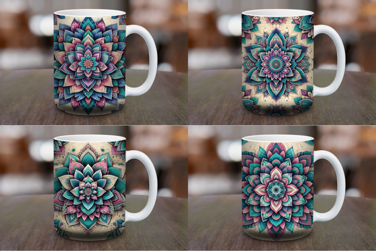 Mug Wrap Sublimation - floral mandala