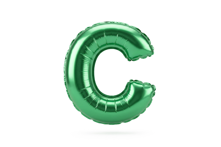 Green Metallic Letter C Foil Balloon Party Decoration