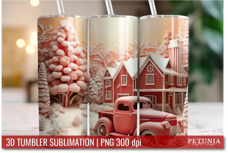 Christmas 3D Tumbler Designs | 3D Tumbler Sublimation Wrap
