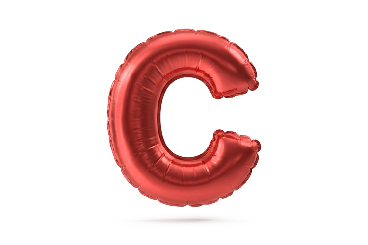Red Metallic Letter C Foil Balloon Party Decoration