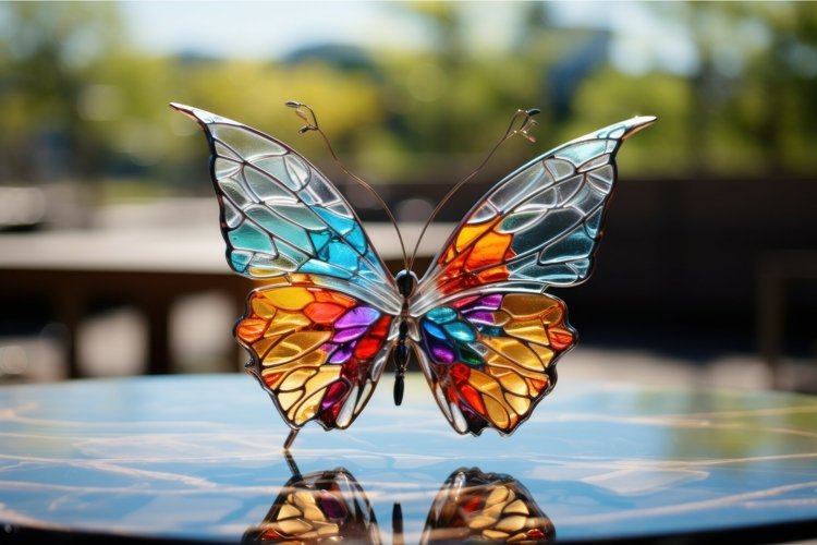 Fragile Glass butterfly. Generate Ai example image 1