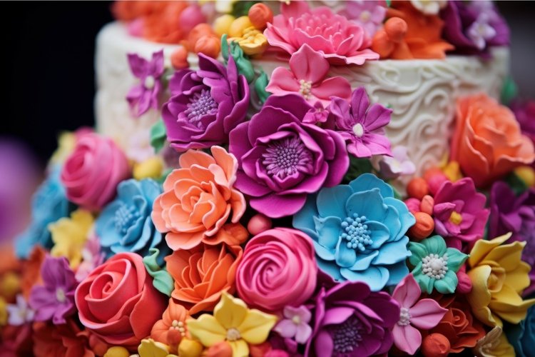 Cake colorful slice. Generate Ai