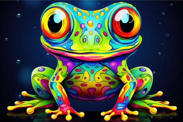 Vibrant Cute colorful bright frog. Generate Ai