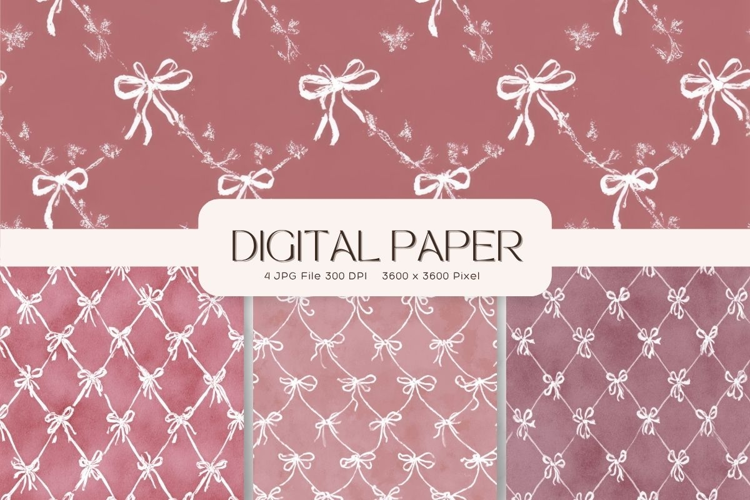 Bow Ribbon Background Bow Digital Paper Pattern Wallpaper215