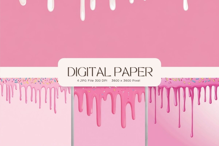 Ice Cream Drip Background Rainbow Glitter Texture_21