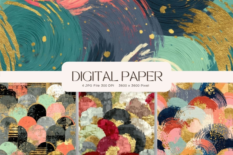 Paint Background Brushstroke Wall Art Digital Paper_138