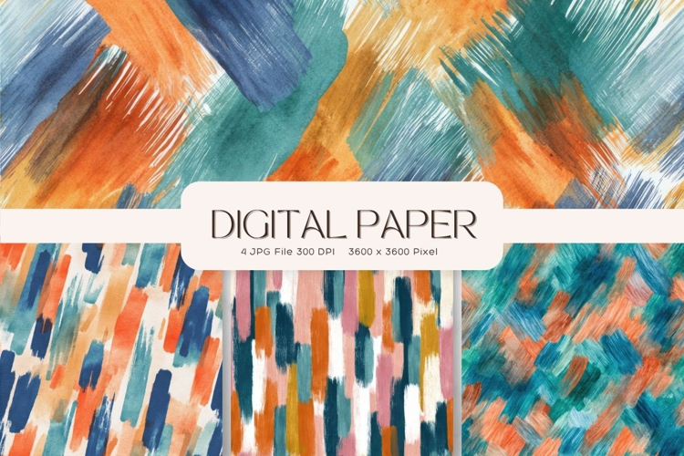 Paint Background Brushstroke Wall Art Digital Paper_125