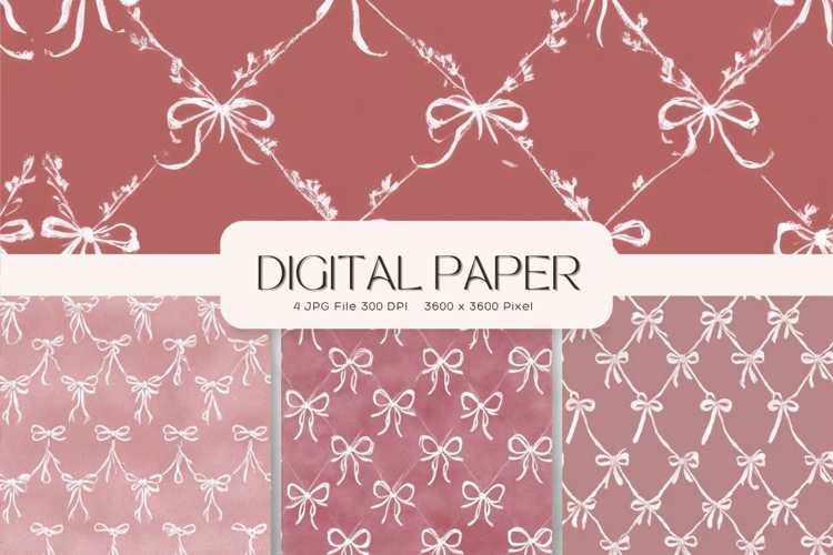 Bow Ribbon Background Bow Digital Paper Pattern Wallpaper216