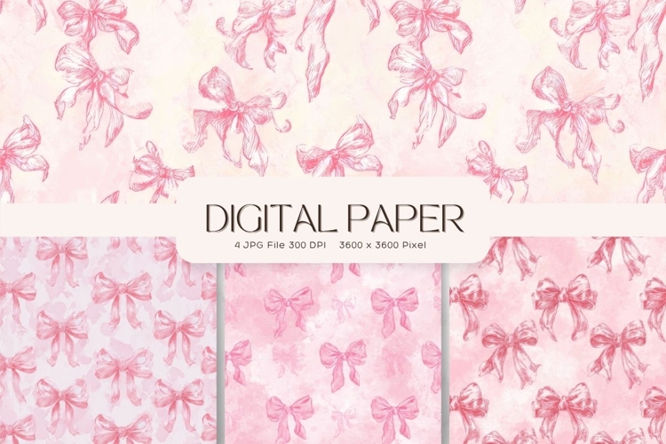 Bow Ribbon Background Bow Digital Paper Pattern Wallpaper211