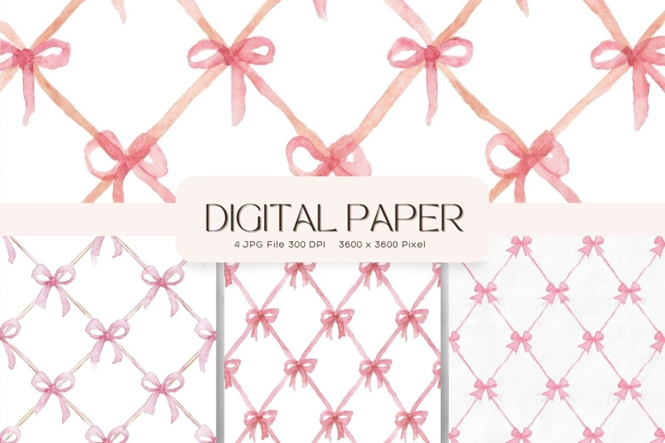 Bow Ribbon Background Bow Digital Paper Pattern Wallpaper206
