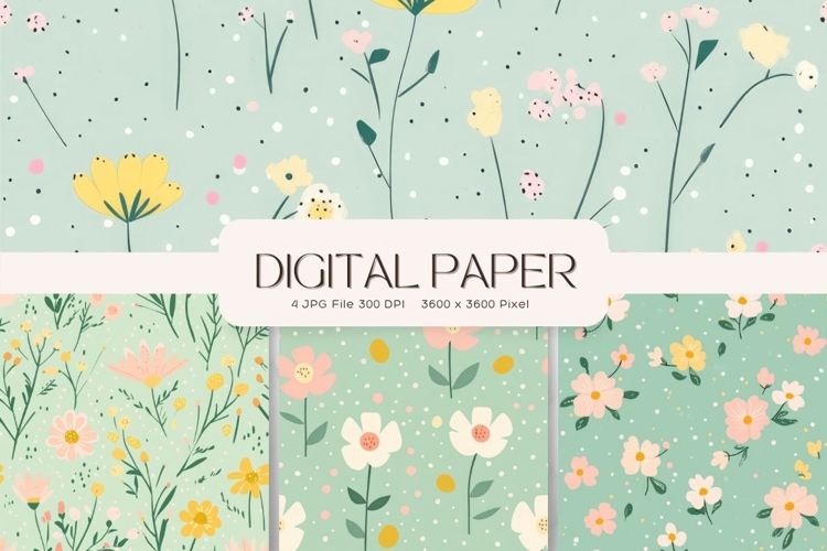 Flower Pattern Background Wallpaper Digital Paper_38