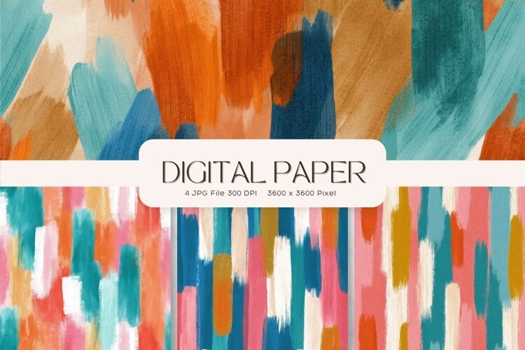 Paint Background Brushstroke Wall Art Digital Paper_126 example image 1