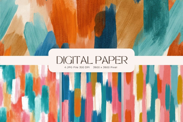 Paint Background Brushstroke Wall Art Digital Paper_126