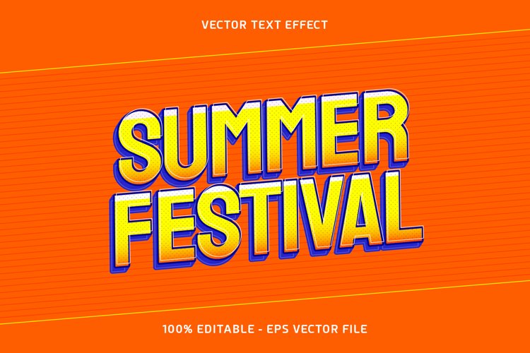Summer Festival Vector Text Effect