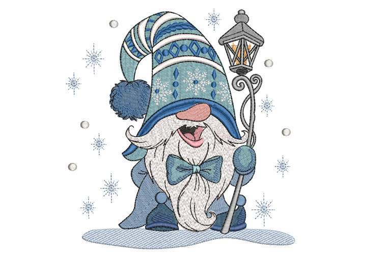 Christmas Gnome. Xmas Machine Embroidery