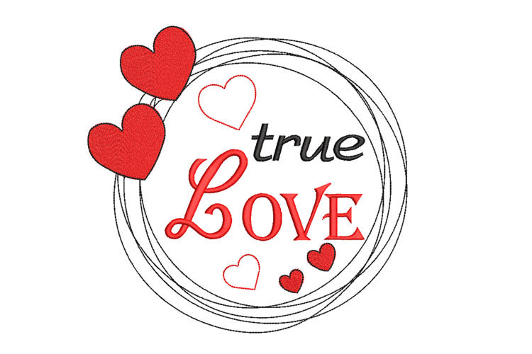 True Love Machine embroidery design