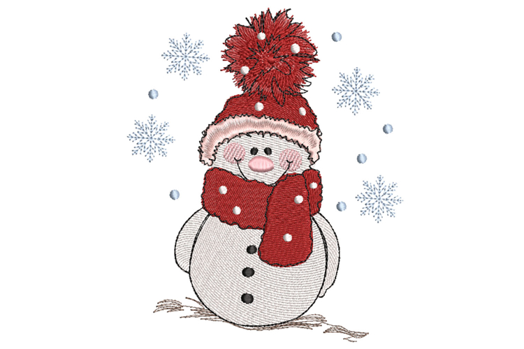 Snowman Machine Embroidery Design.