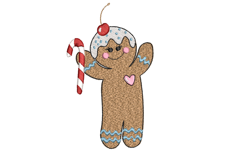 Gingerbread Cookie. Christmas Machine Embroidery Design