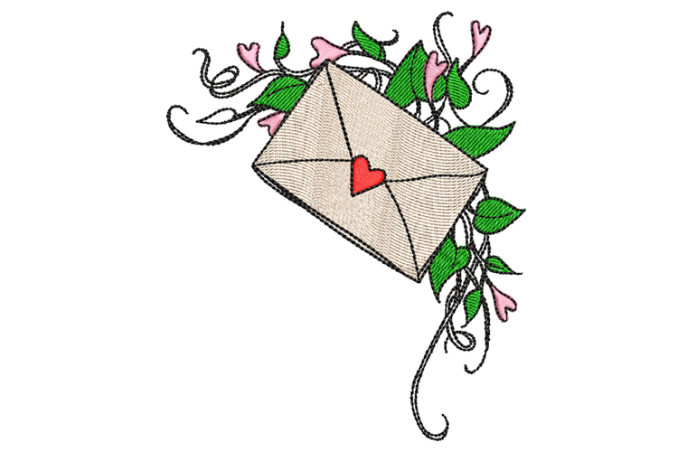 Valentine Love Letter, Machine Embroidery File