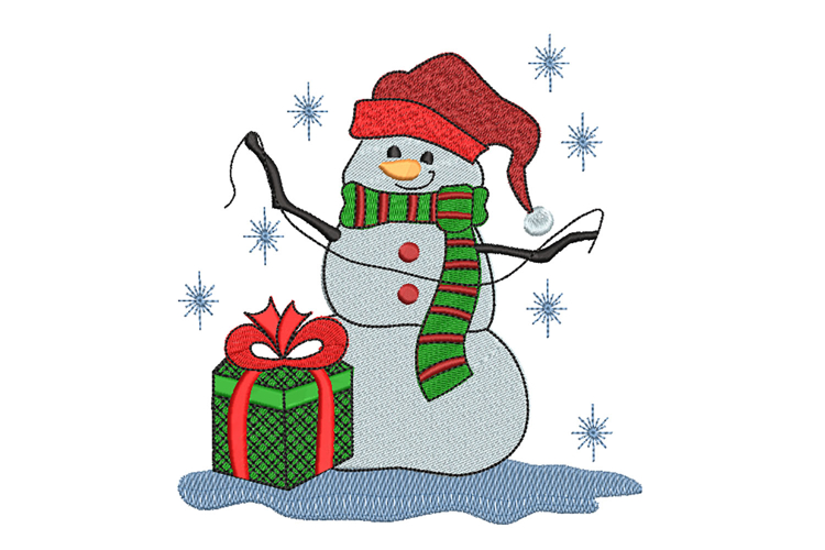 Snowman Machine Embroidery Design.