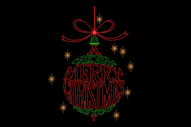 Christmas Ornament Machine Embroidery Design