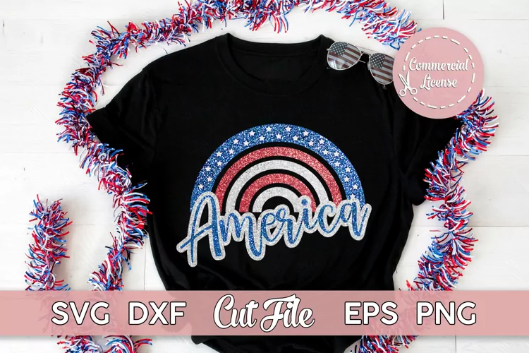 4th July SVG| America Rainbow, American Flag Shirt - Free Design of The Week