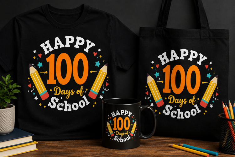 Happy 100 Days of School PNG | 100th Day Teacher Design