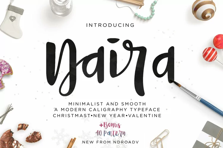 Naira - A Modern Minimalist Script Font + Bonus