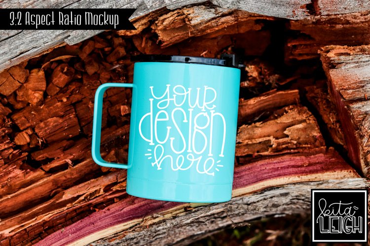 Teal Stainless Steel Mug Camping Mockup | Stylized Photo