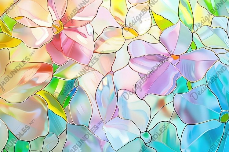 Stained Glass Abstract Flower Background Wallpaper example image 1
